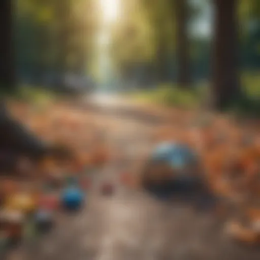 Colorful litter in a vibrant community park