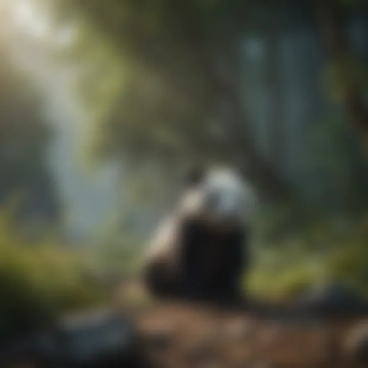 The Natural Landscape of Panda Habitats A serene landscape showcasing the panda's habitat