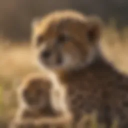 Newborn cheetah cubs nestled together