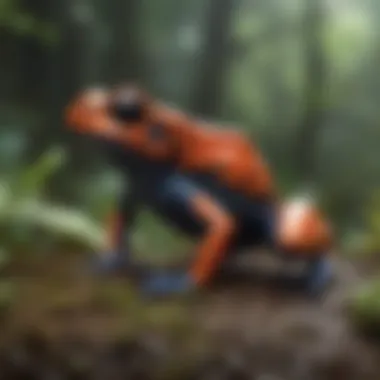 An adult poison dart frog in its natural environment