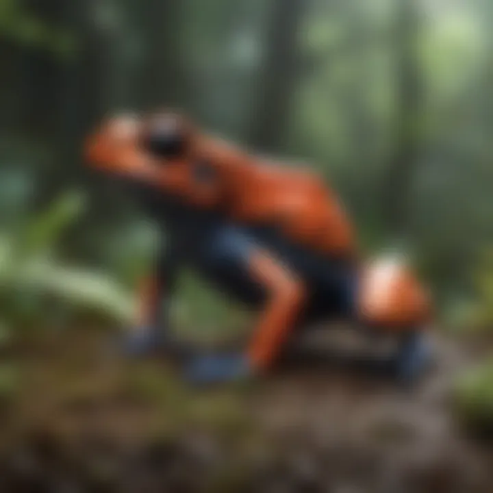 An adult poison dart frog in its natural environment