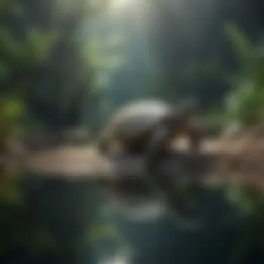 A serene aquatic habitat illustrating the natural environment of turtles