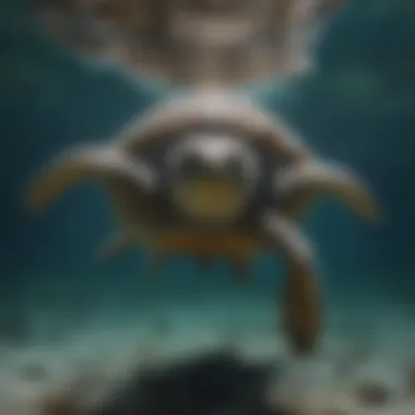 An endangered turtle species swimming gracefully in clear waters