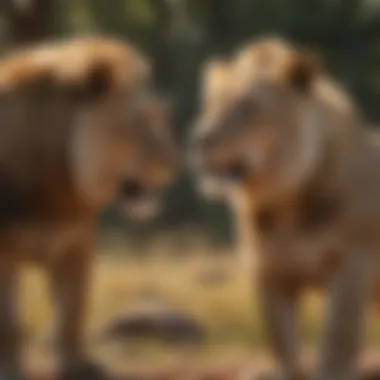 Pride of Lions A pride of lions interacting in their natural habitat