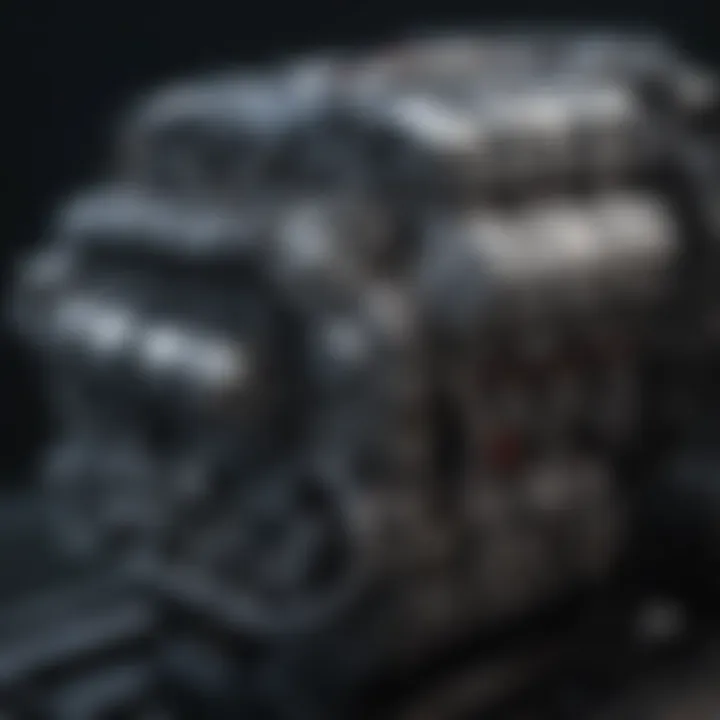 Close-up of the car's powerful engine showcasing engineering excellence