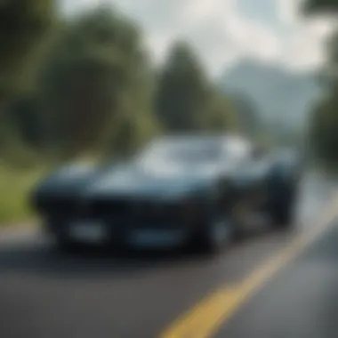 The Megalodon car on a dynamic road showcasing performance capabilities