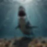 A detailed illustration of a megalodon showcasing its massive size compared to other marine creatures.