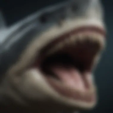 The Fearsome Teeth of the Megalodon A close-up rendering of the megalodon's teeth, highlighting their formidable structure.