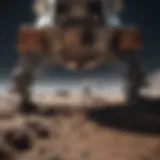 A historic moment of the lunar module landing on the moon's surface