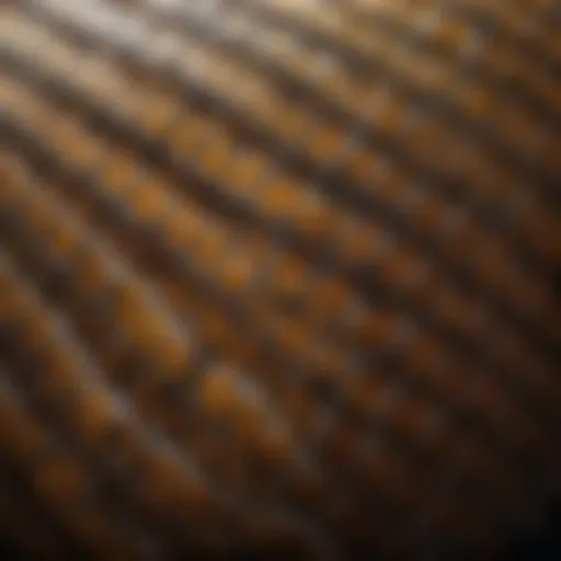 Close-up of a python's scales showcasing intricate patterns