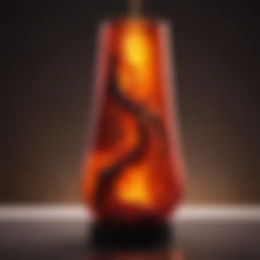 A vibrant lava lamp showcasing its mesmerizing flow of colorful wax and liquid.