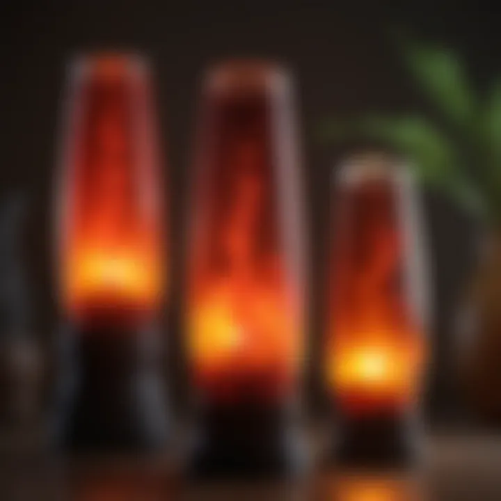 An illustrated diagram explaining the scientific principles of density and temperature in lava lamps.