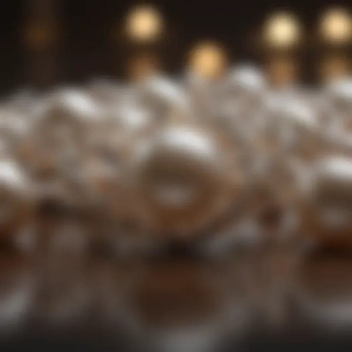 An artistic representation of pearls throughout history, illustrating their cultural significance.