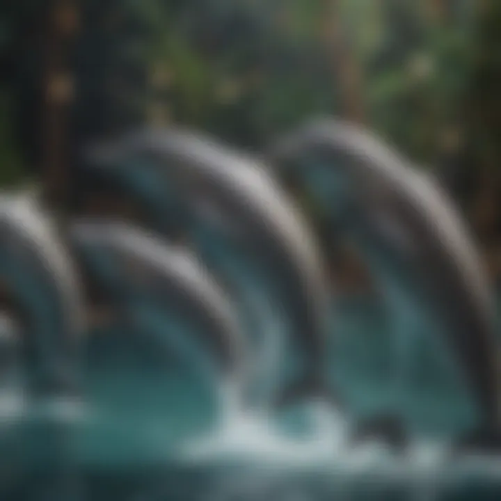 Dolphins performing in a cultural festival