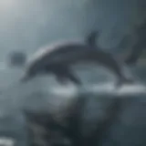 Graceful dolphins swimming in the ocean