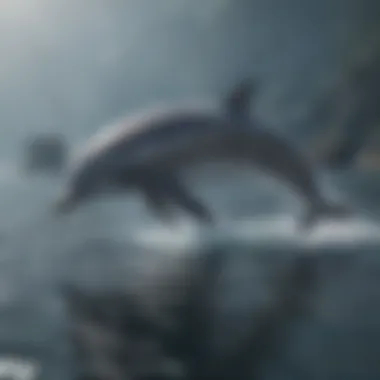 Graceful dolphins swimming in the ocean