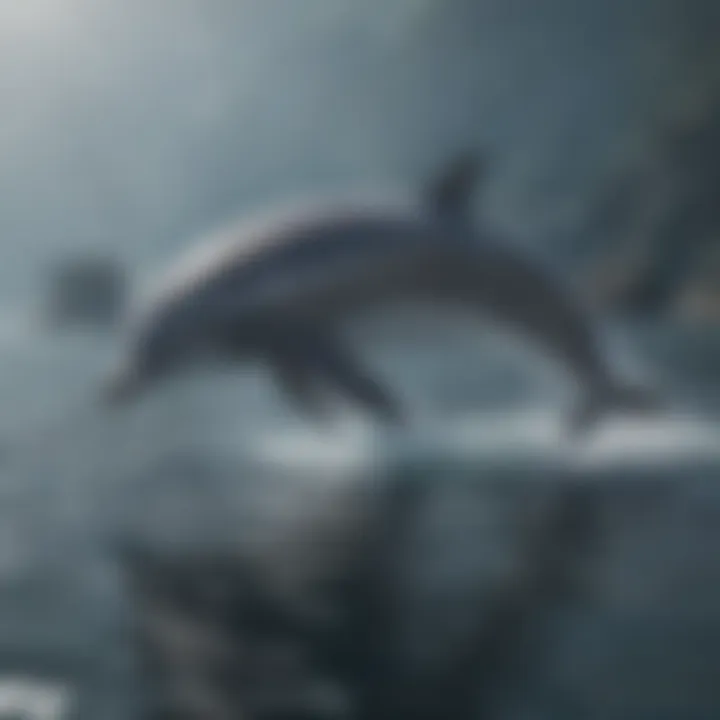 Graceful dolphins swimming in the ocean