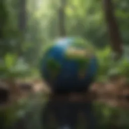 A vibrant Earth with flourishing greenery representing sustainability