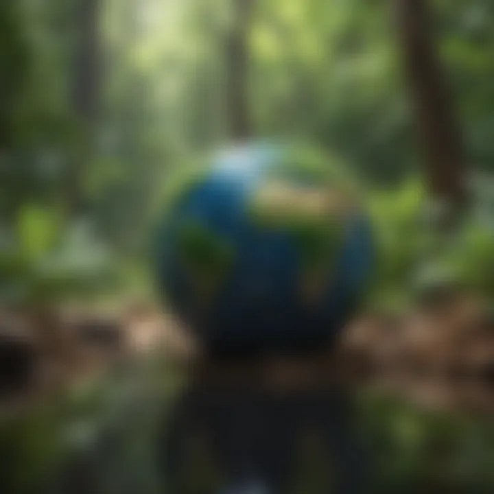 A vibrant Earth with flourishing greenery representing sustainability