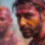 Vibrant colors depicting the celebration of Holi