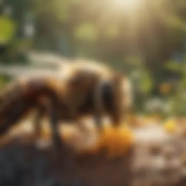 An image depicting environmental challenges facing bees
