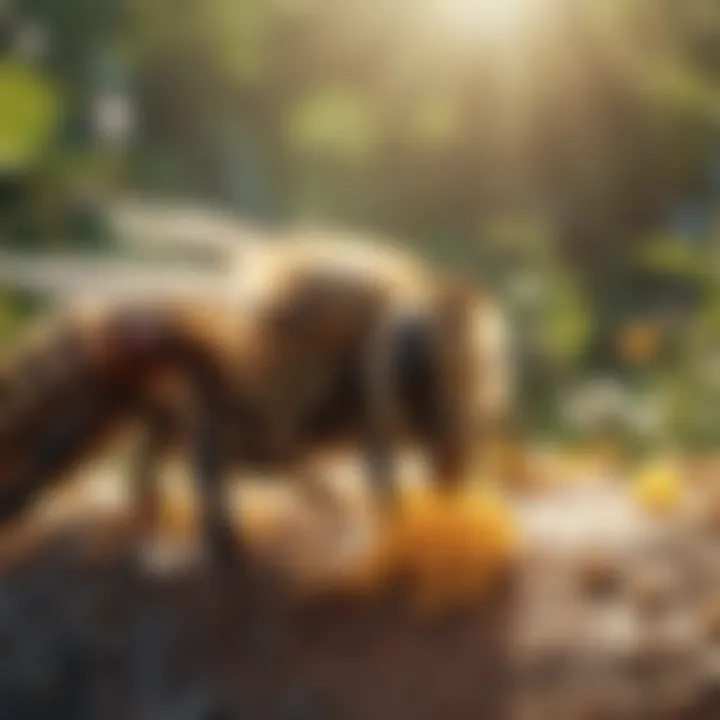 An image depicting environmental challenges facing bees