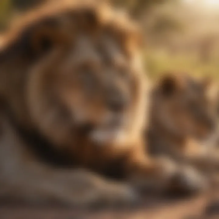 A majestic lion pride resting under the African sun, showcasing their social bonds.