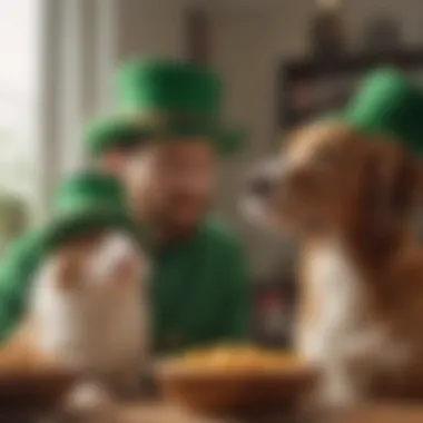 A colorful illustration of St. Patrick's Day celebrations with children