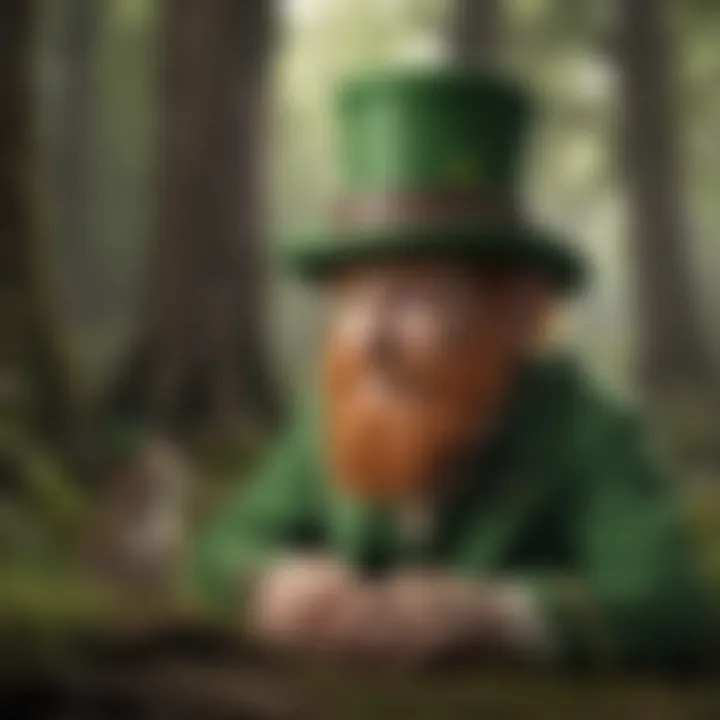 A friendly leprechaun sharing stories with children