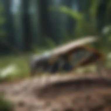 A peculiar insect exhibiting an extraordinary camouflage against its surroundings.