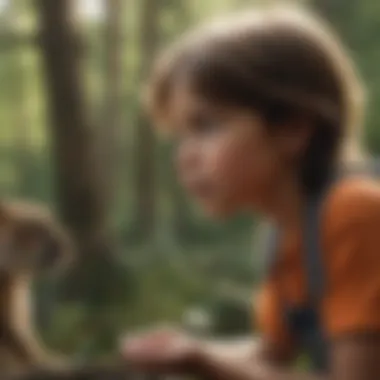 Awestruck: Children Enchanted by Wildlife Children watching a wild animal show in awe