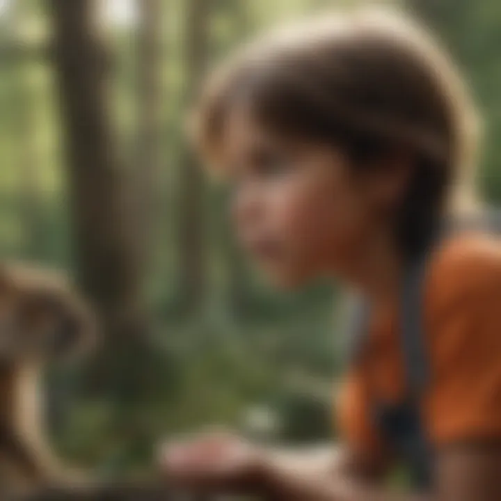 Awestruck: Children Enchanted by Wildlife Children watching a wild animal show in awe