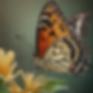 A fascinating close-up of a butterfly resting on a flower, highlighting its intricate patterns.