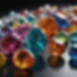A stunning array of colorful gemstones displayed elegantly.