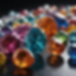 A stunning array of colorful gemstones displayed elegantly.