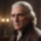 Portrait of Thomas Jefferson in contemplation