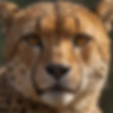 Close-up of a cheetah's unique physical features