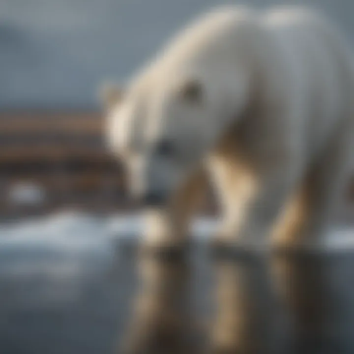 A polar bear skillfully hunting its prey in the Arctic, highlighting its hunting techniques.