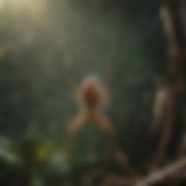 Illustration of a spider weaving a web in an online bug game