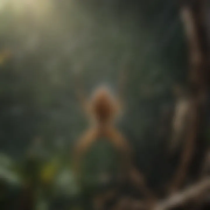 Illustration of a spider weaving a web in an online bug game