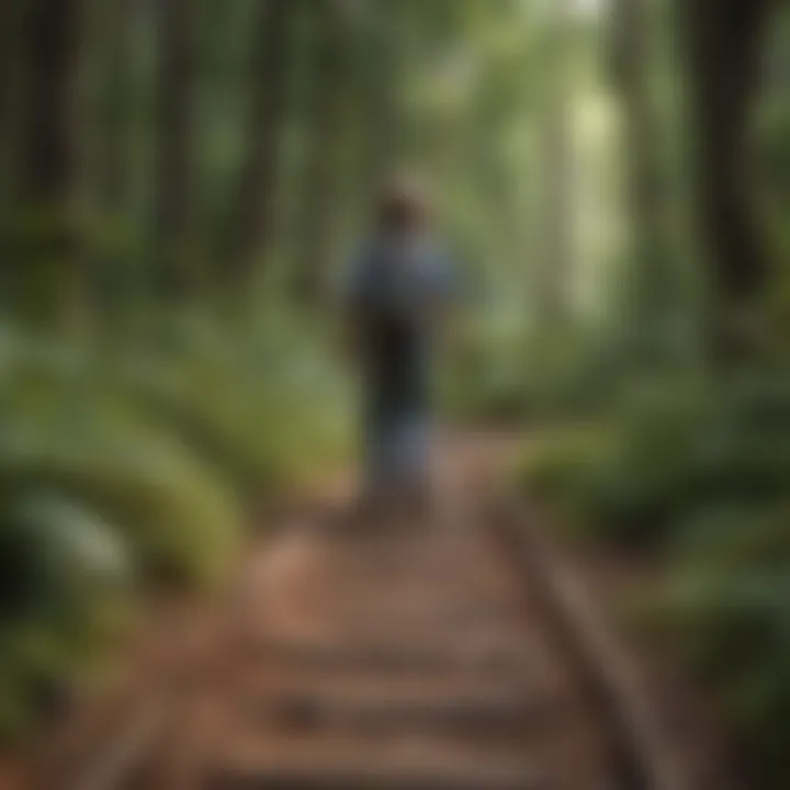 Child exploring a winding forest trail