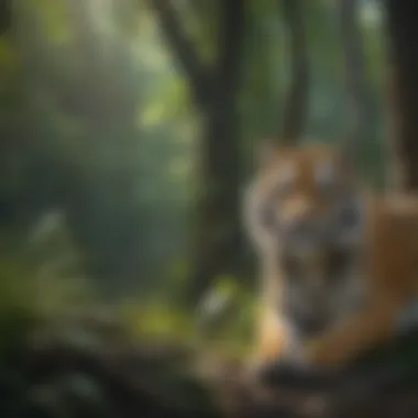 Tiger Habitat in Lush Forest Setting