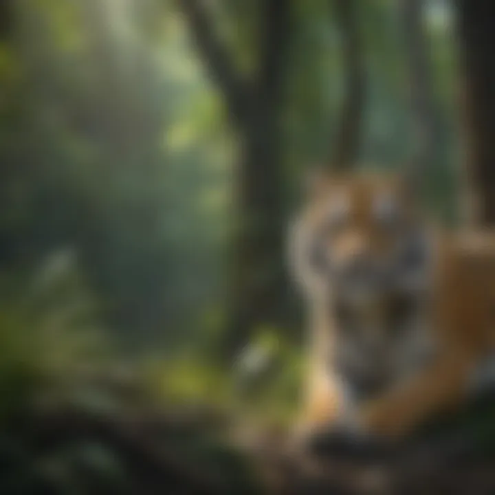 Tiger Habitat in Lush Forest Setting