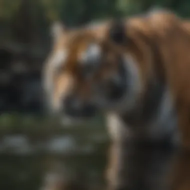 Tiger reflecting in the tranquil waters