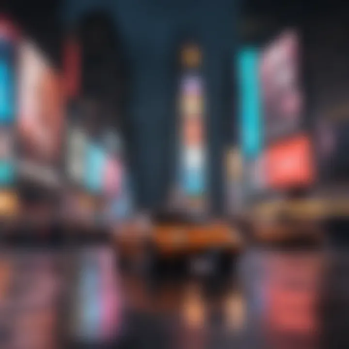 Vibrant Times Square bustling with colorful lights and energy