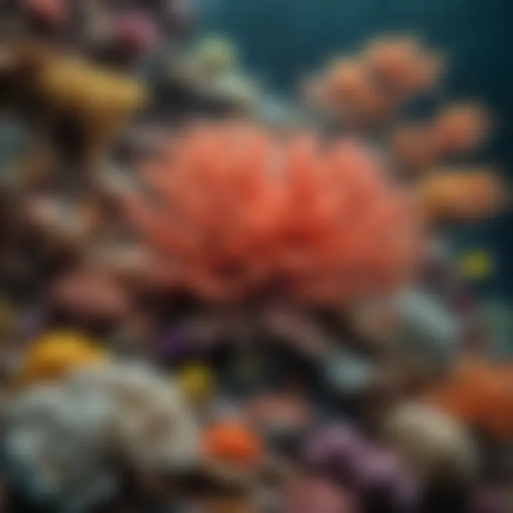 Illustration showcasing diverse marine life in a coral reef