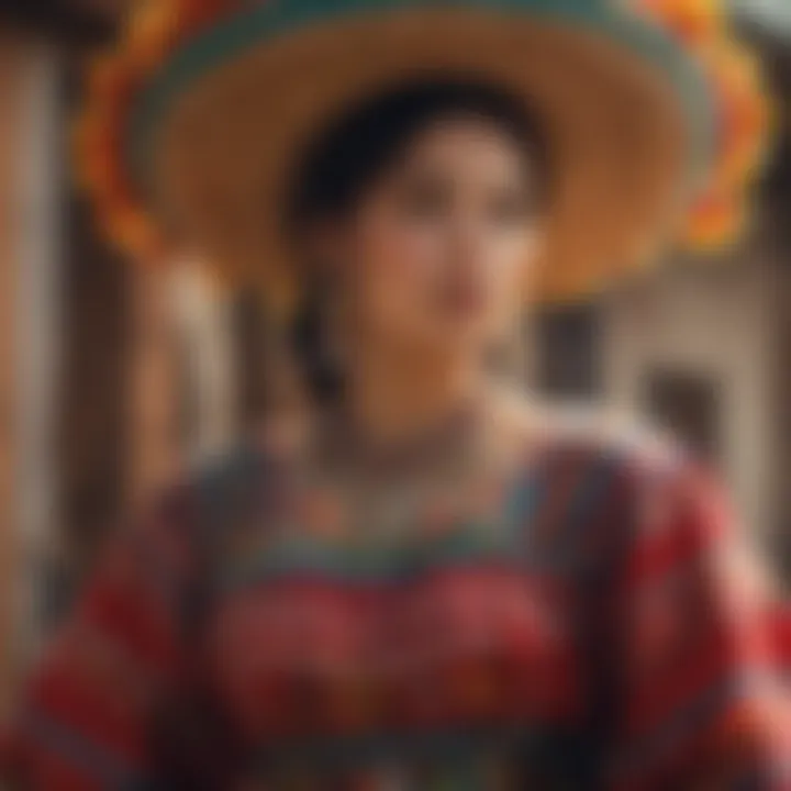 An intricate portrayal of traditional Mexican attire