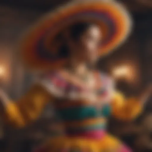 Traditional Mexican Dancer in Colorful Attire