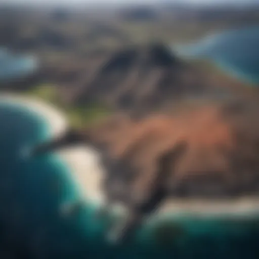 Aerial view of the Galapagos Islands showcasing their unique topography.
