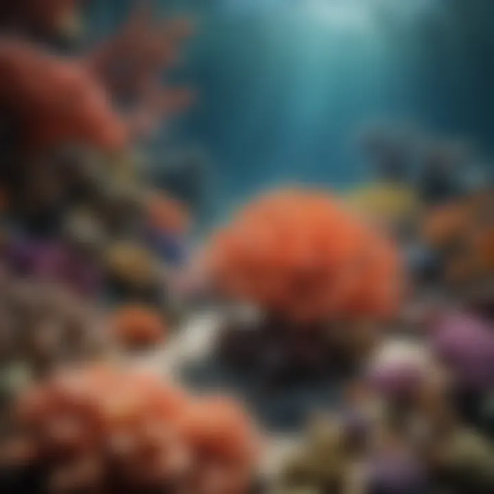 A vibrant coral reef bustling with marine life.